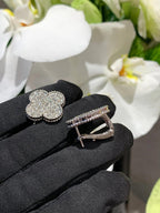 [Aura ] CLOVER 20MM MOTIFS DIAMOND STUD EARRINGS SILVER