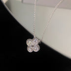 Aura CLOVER 15MM DIAMOND SINGLE FLOWER NECKLACE