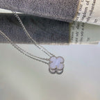 Aura CLOVER 15MM BLAUER CHALCEDON HALSKETTE SILBER