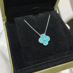 Aura CLOVER 15MM DIAMOND SVRES PORCELAIN  NECKLACE SILVER