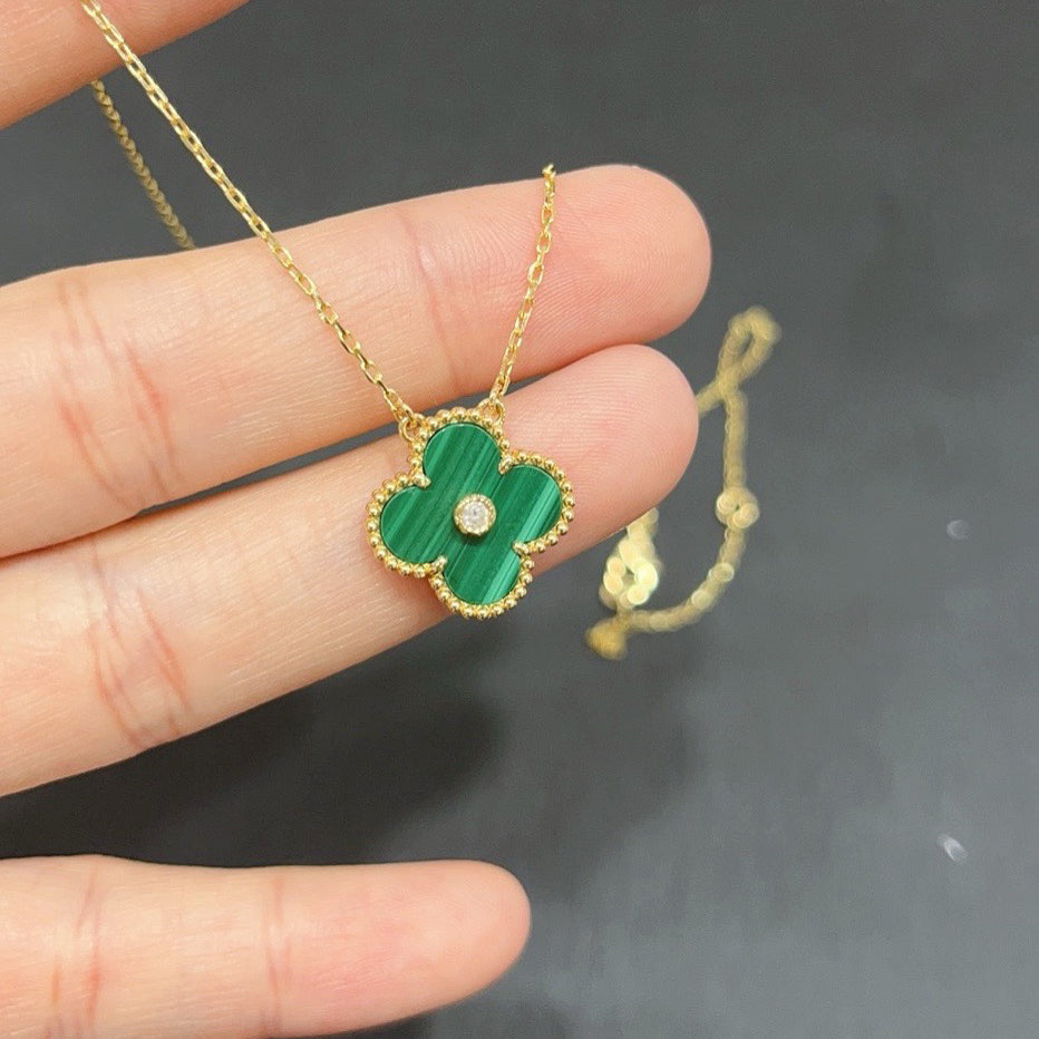 Aura CLOVER 15MM DIAMOND TURQUOISE NECKLACE