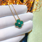Aura CLOVER 15MM DIAMOND TURQUOISE NECKLACE