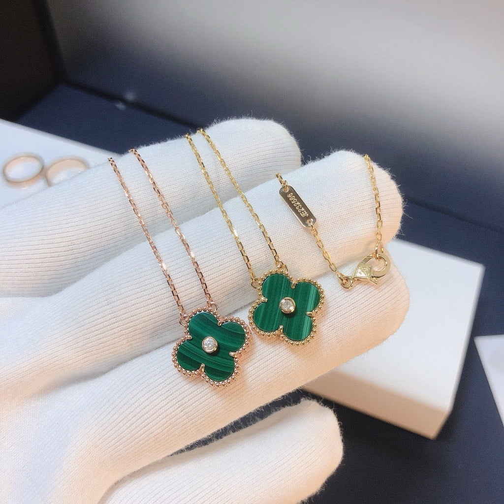 Aura CLOVER 15MM DIAMOND TURQUOISE NECKLACE
