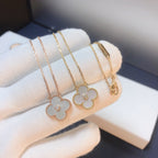 Aura CLOVER 15MM DIAMOND WHITE FRITILLARIA NECKLACE