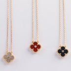 Aura CLOVER 15MM DIAMANT KARNEOL HALSKETTE