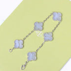 [Aura ]New  CLOVER 5 MOTIF PURPLE CHALCEDONY BRACELET COLLECTION