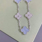 [Aura ]New  CLOVER 5 MOTIF PURPLE CHALCEDONY BRACELET COLLECTION