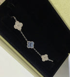 [Aura ]New  CLOVER 5 MOTIF PURPLE CHALCEDONY BRACELET COLLECTION