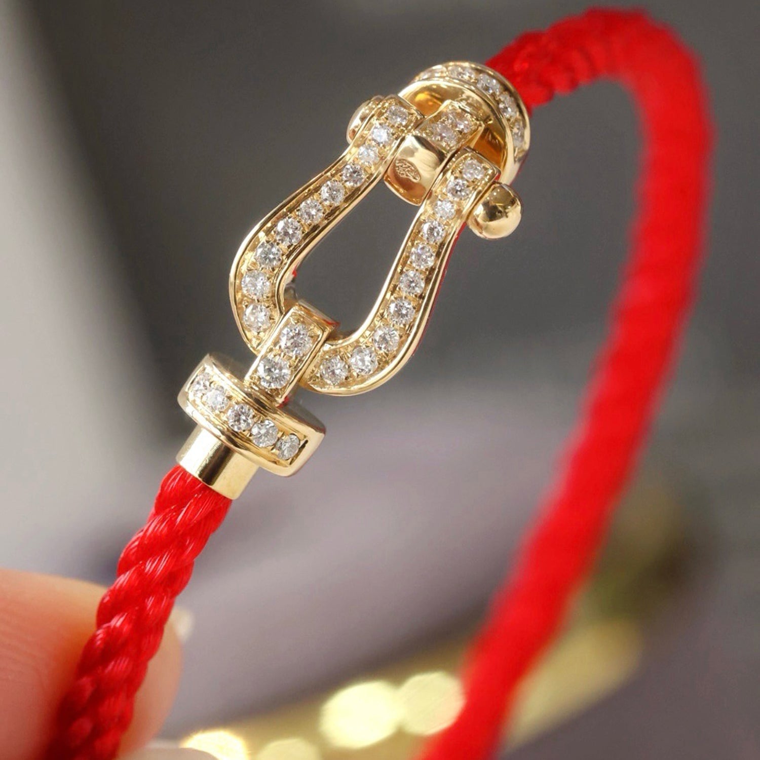 Aura FORCE LARGE HORSESHOE FULL DIAMOND BRACELET ROSE GOLD