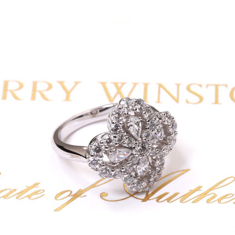 Aura LOOP RING FULL MOTIF DIAMOND 16MM SILVE