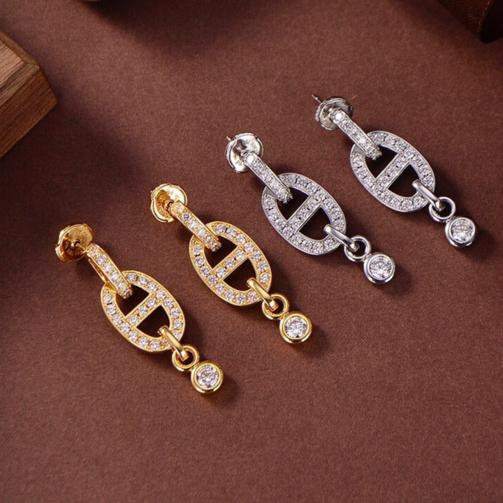 Aura HM CHAINE DIAMOND EARRINGS