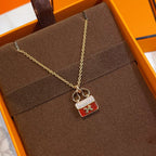 Aura CONSTANCE RED PEDANT PINK GOLD NECKLACE