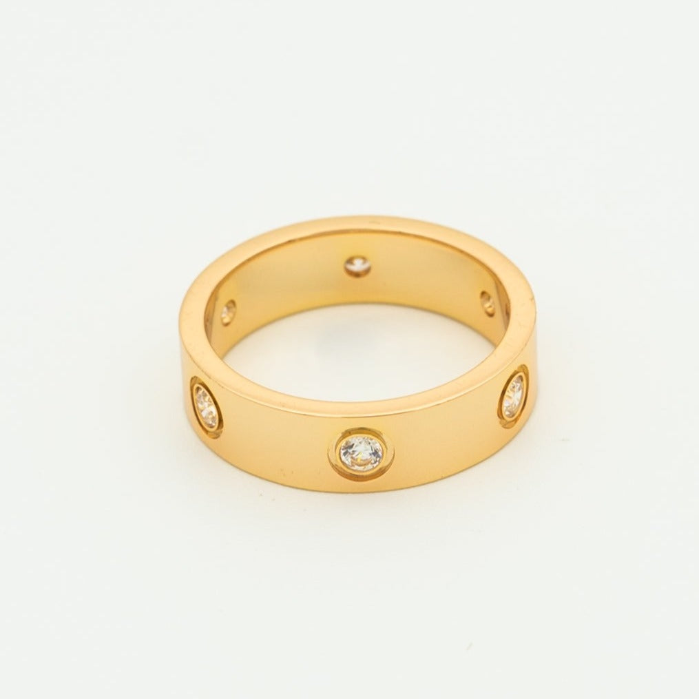 Aura LOVE RING 5.5MM 6 DIAMONDS PINK GOLD