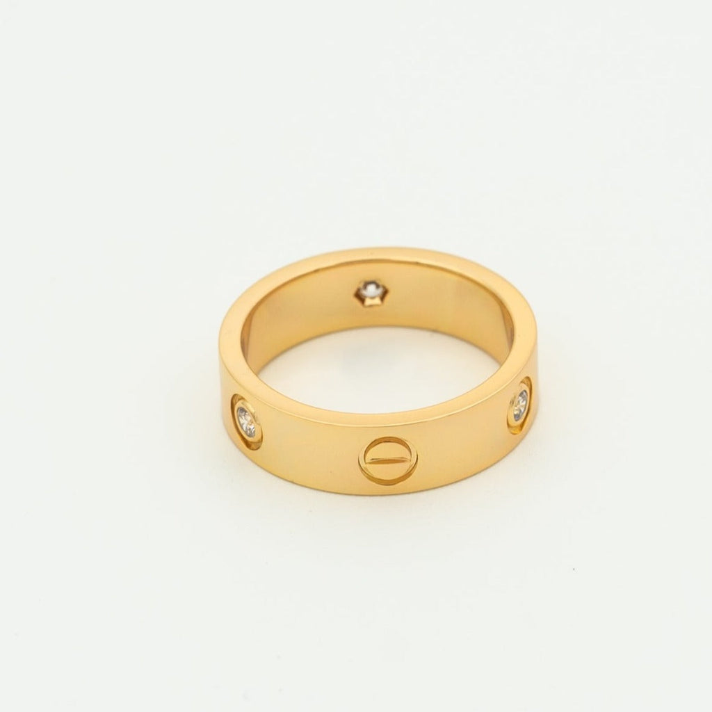 Aura LOVE RING 5.5MM 3 DIAMONDS PINK GOLD