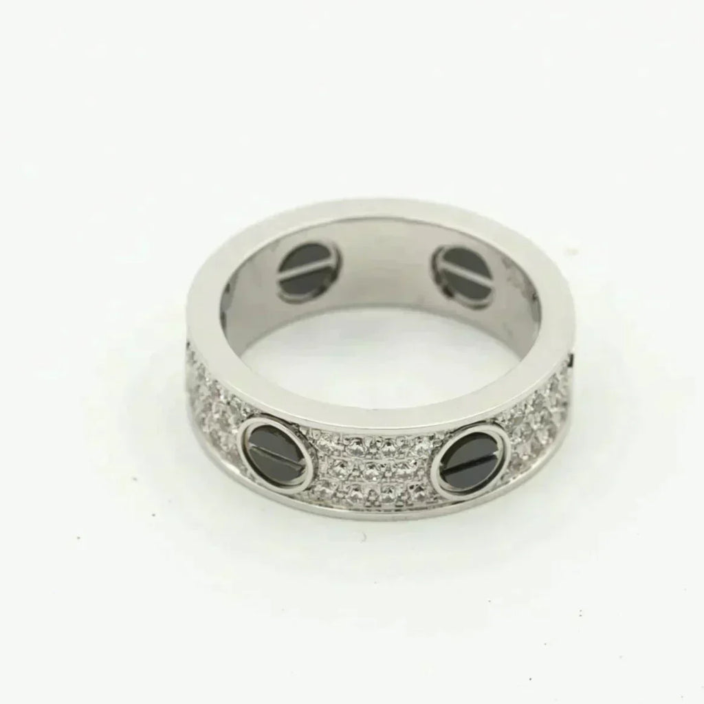 Aura LOVE RING 5.5MM DIAMONDS PAVED CERAMIC