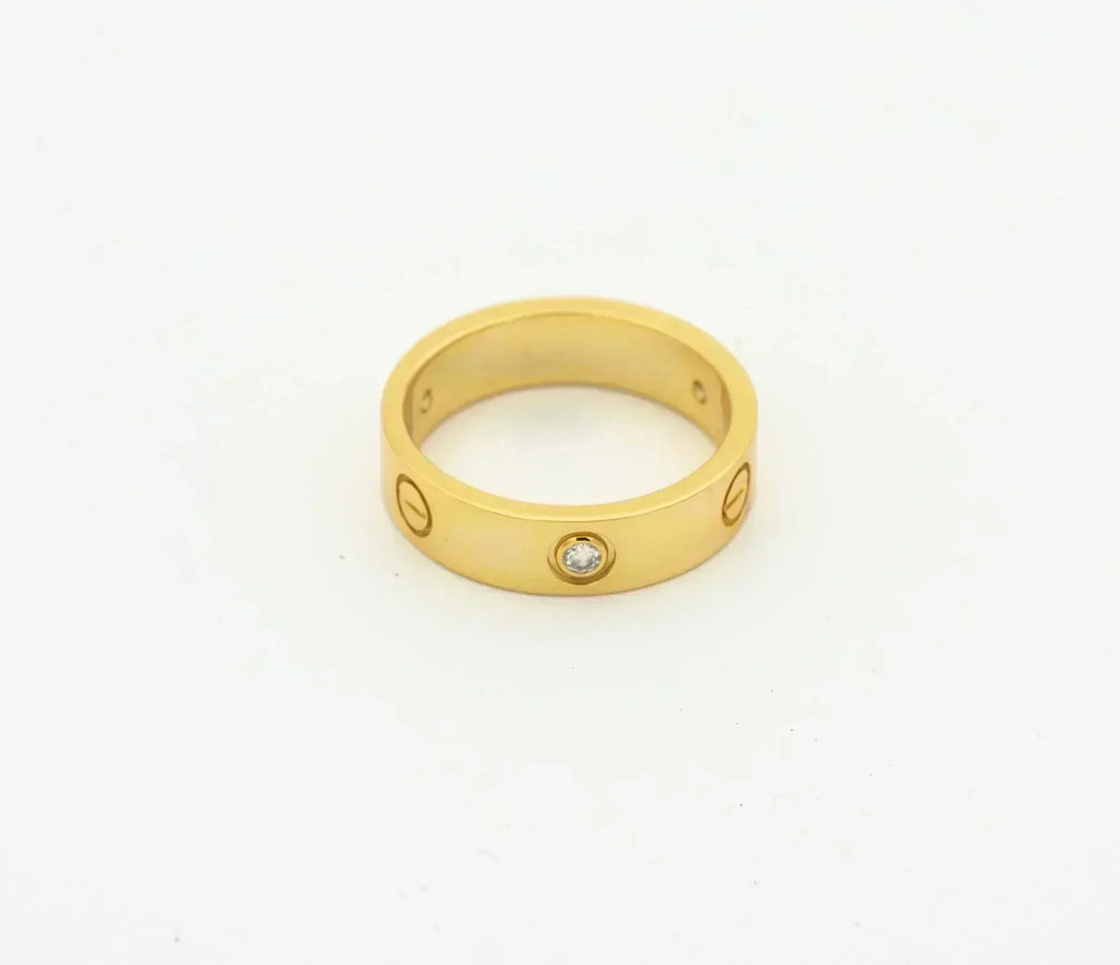 Aura LOVE RING 4MM 1 DIAMOND GOLD