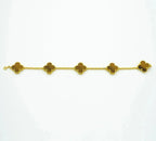 [Aura ]New  CLOVER 5 MOTIFS TIGER EYE BRACELET COLLECTION