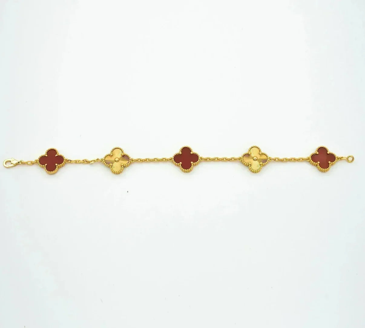 [Aura ]Neue Kollektion CLOVER 5 MOTIF ROTER CORNELIAN-ARMBÄNDER