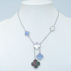 Aura CLOVER MOP CHALCEDON HALSKETTE SILBER 6 MOTIV