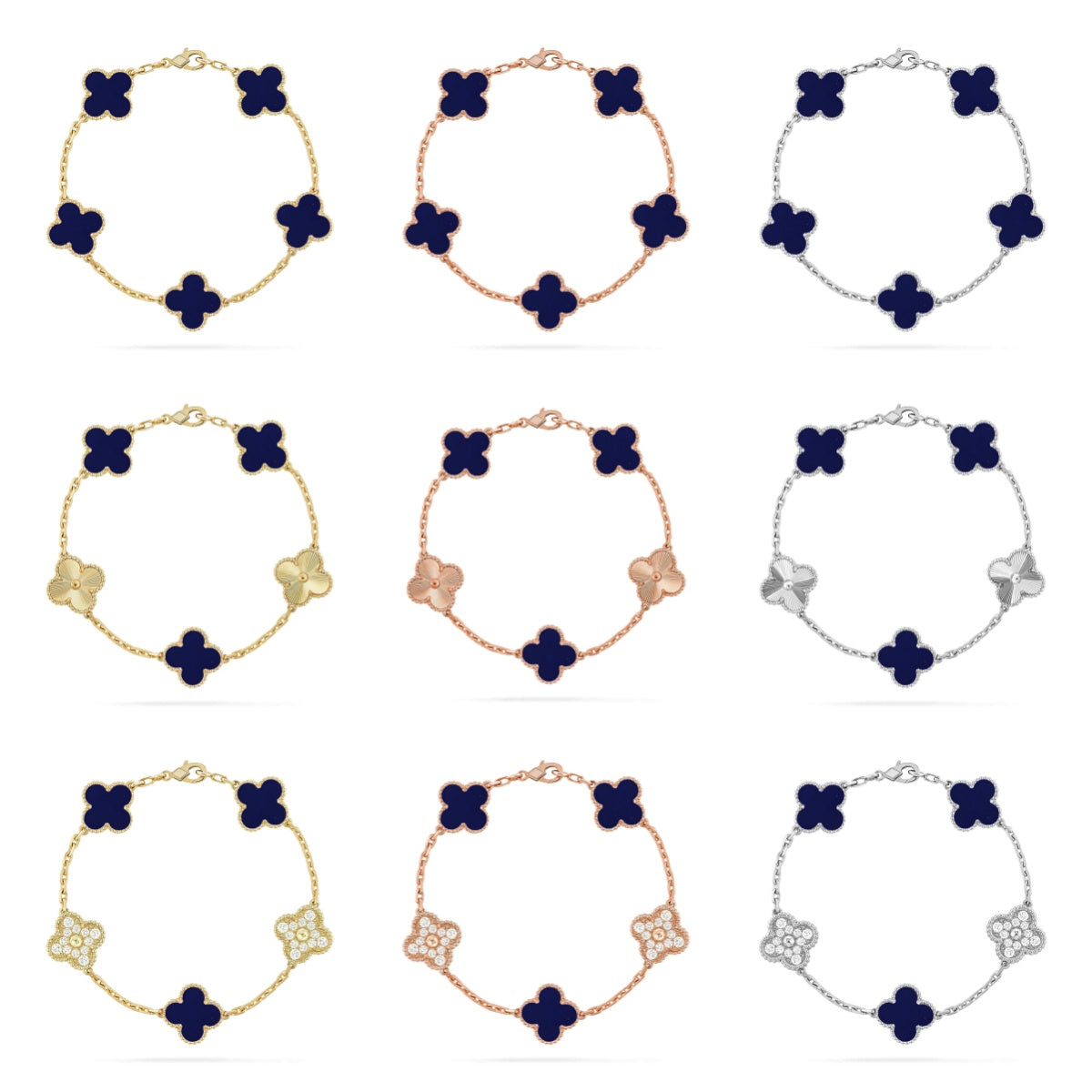 [Aura ]New CLOVER 5 MOTIF LAPIS LAZULI BRACELET COLLECTION