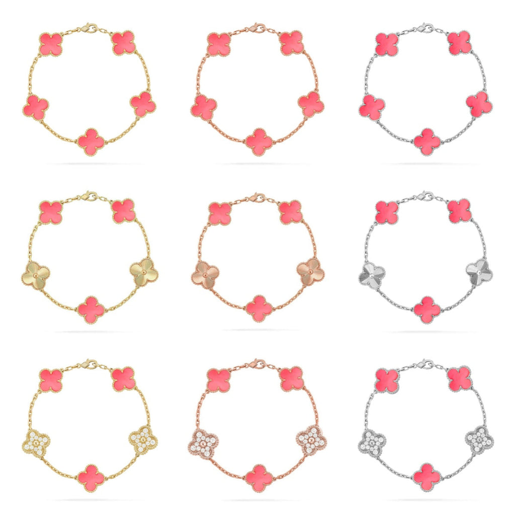 [Aura ]Neue CLOVER 5 MOTIVE ROSÉ-PERLMUTT-ARMBAND-KOLLEKTION