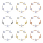 [Aura ]New  CLOVER 5 MOTIF PURPLE CHALCEDONY BRACELET COLLECTION