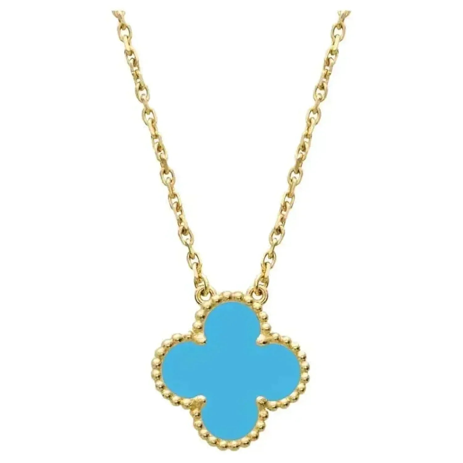 Aura CLOVER 15MM VINTAGE TURQUOISE NECKLACE