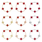 [Aura ]Neue Kollektion CLOVER 5 MOTIF ROTER CORNELIAN-ARMBÄNDER