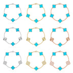 [Aura ]New  CLOVER 5 MOTIF TURQUOISE BRACELET COLLECTION