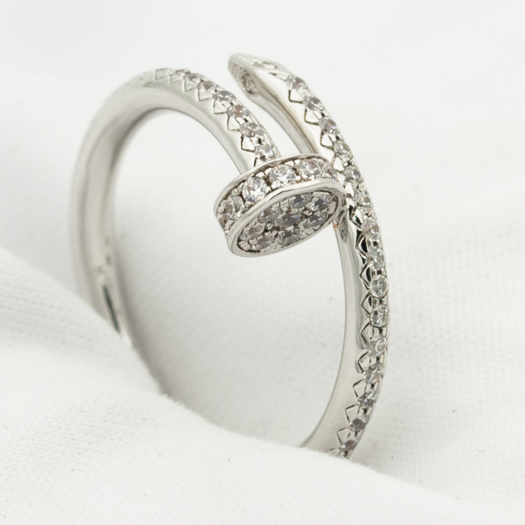 Aura JUSTE RING 1.8MM SILVER DIAMONDS