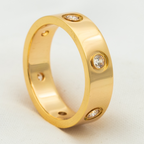 Aura LOVE RING 5.5MM 6 DIAMONDS PINK GOLD