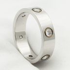 Aura LOVE RING 5.5MM 6 DIAMONDS SILVER