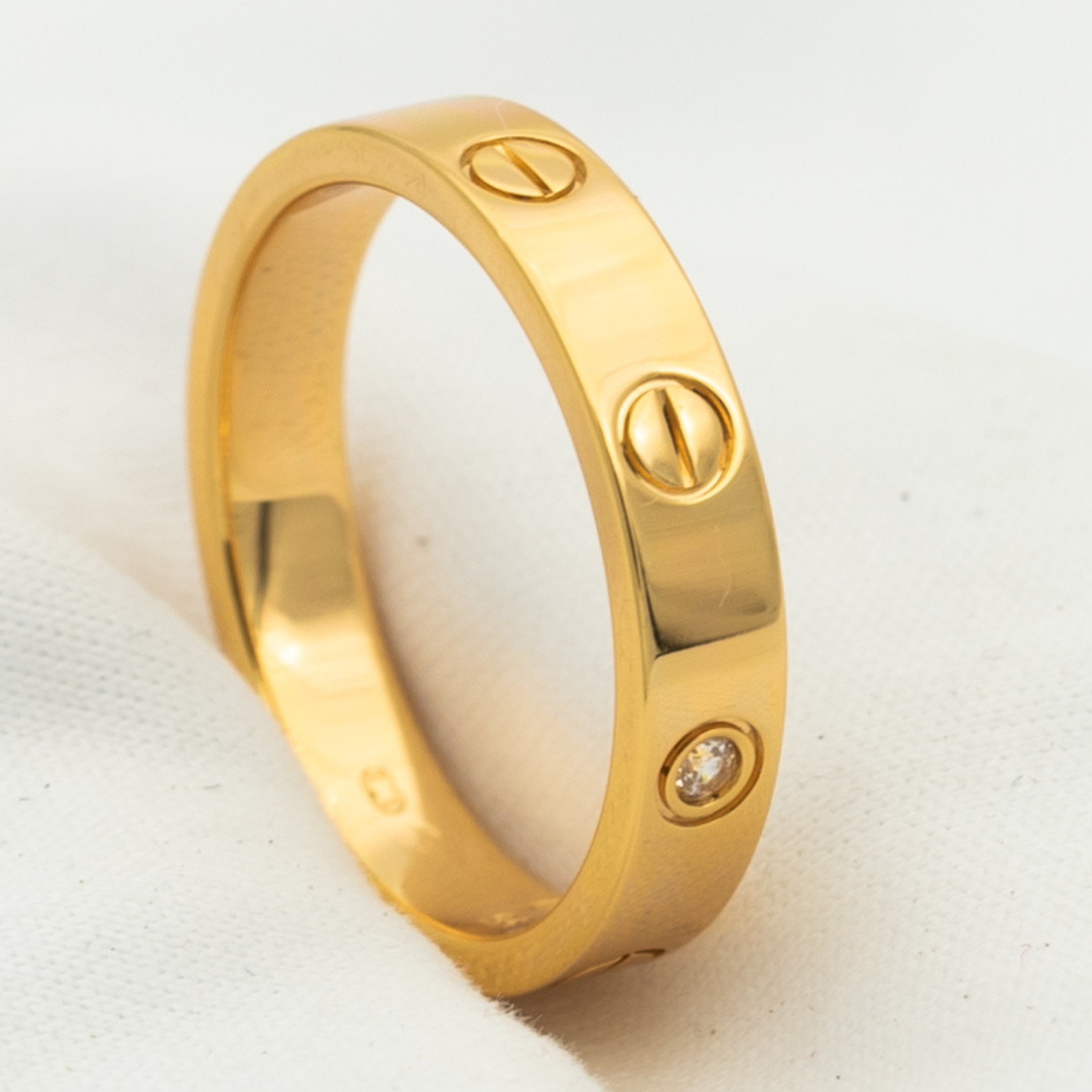 Aura LOVE RING 4MM 1 DIAMOND PINK GOLD