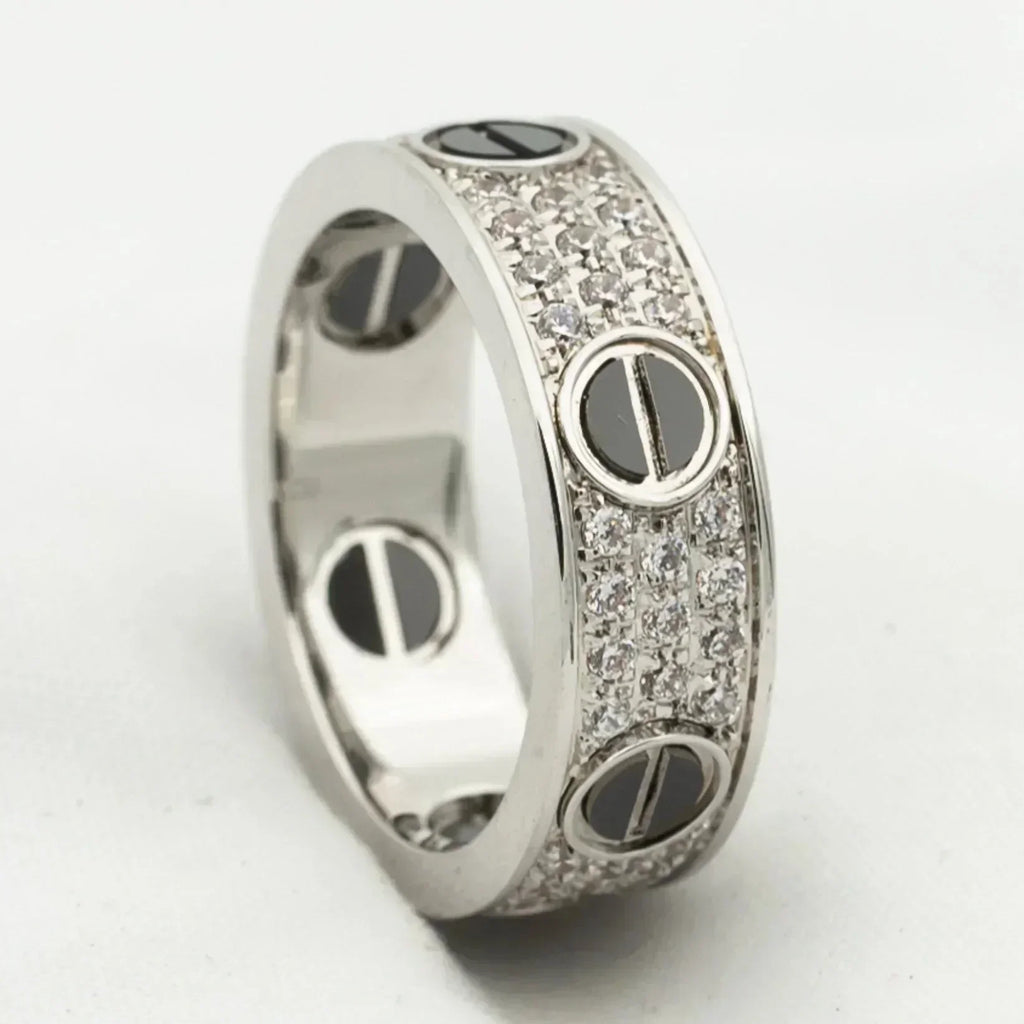 Aura LOVE RING 5.5MM DIAMONDS PAVED CERAMIC