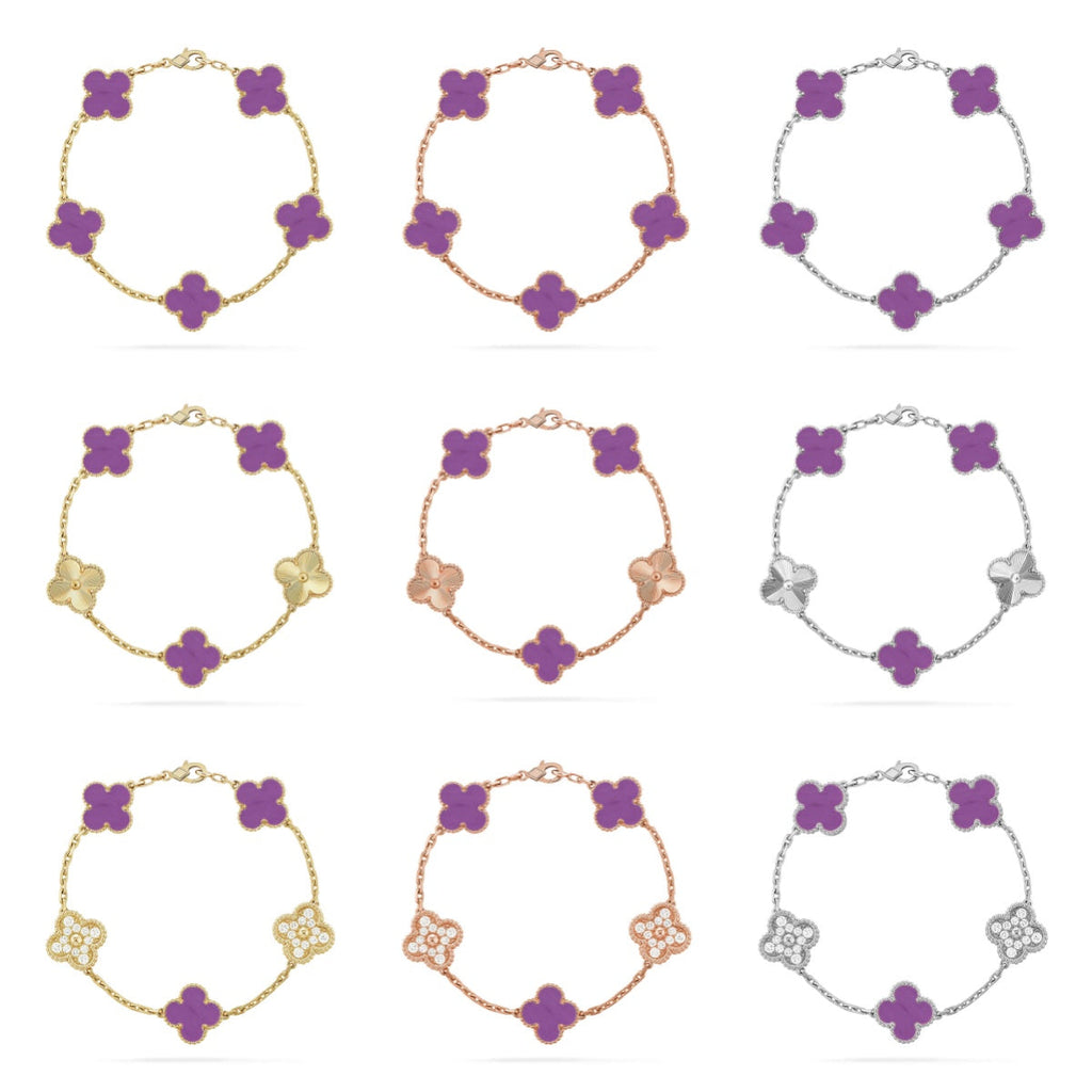[Aura ]Neue CLOVER 5 MOTIV VIOLETT ARMBAND KOLLEKTION