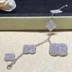 Aura CLOVER 6 MOTIFS SILVER DIAMOND BRACELET
