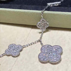 Aura CLOVER 6 MOTIFS SILVER DIAMOND BRACELET