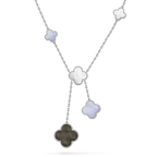 Aura CLOVER MOP CHALCEDON HALSKETTE SILBER 6 MOTIV