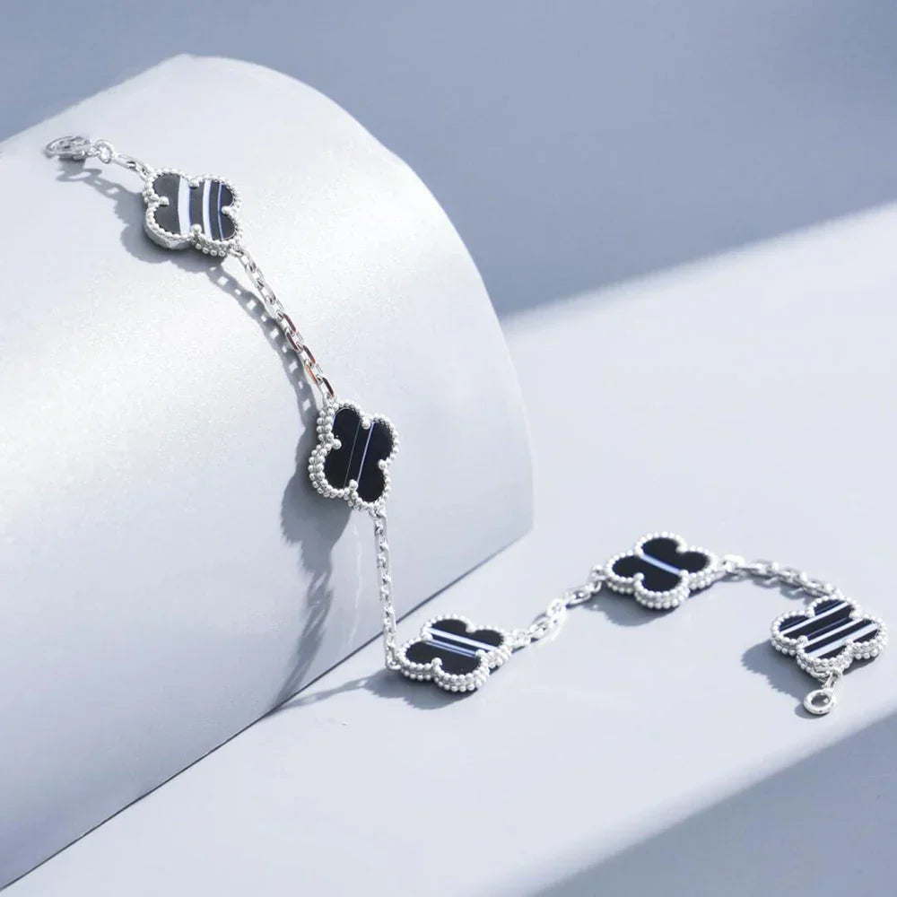 [Aura ]New  CLOVER 5 MOTIF PULSAR STONE BRACELET COLLECTION