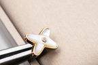 Aura JEUX DE WHITE MOP PINK GOLD DIAMOND EARRINGS