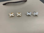 Aura JEUX DE WHITE MOP SILVER DIAMOND EARRINGS