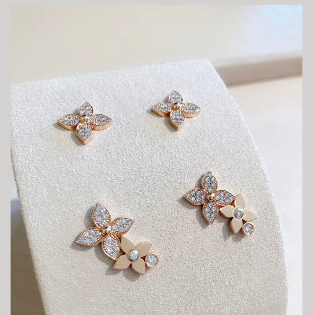 Aura STAR BLOSSOM OHRSTECKER ROSÉGOLD DIAMANTEN