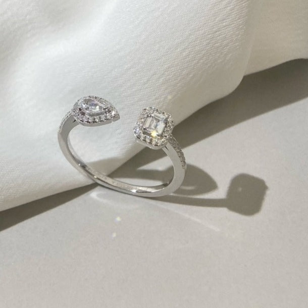 [Aura ] MY TWIN TOI & MOI SILVER DIAMOND RING