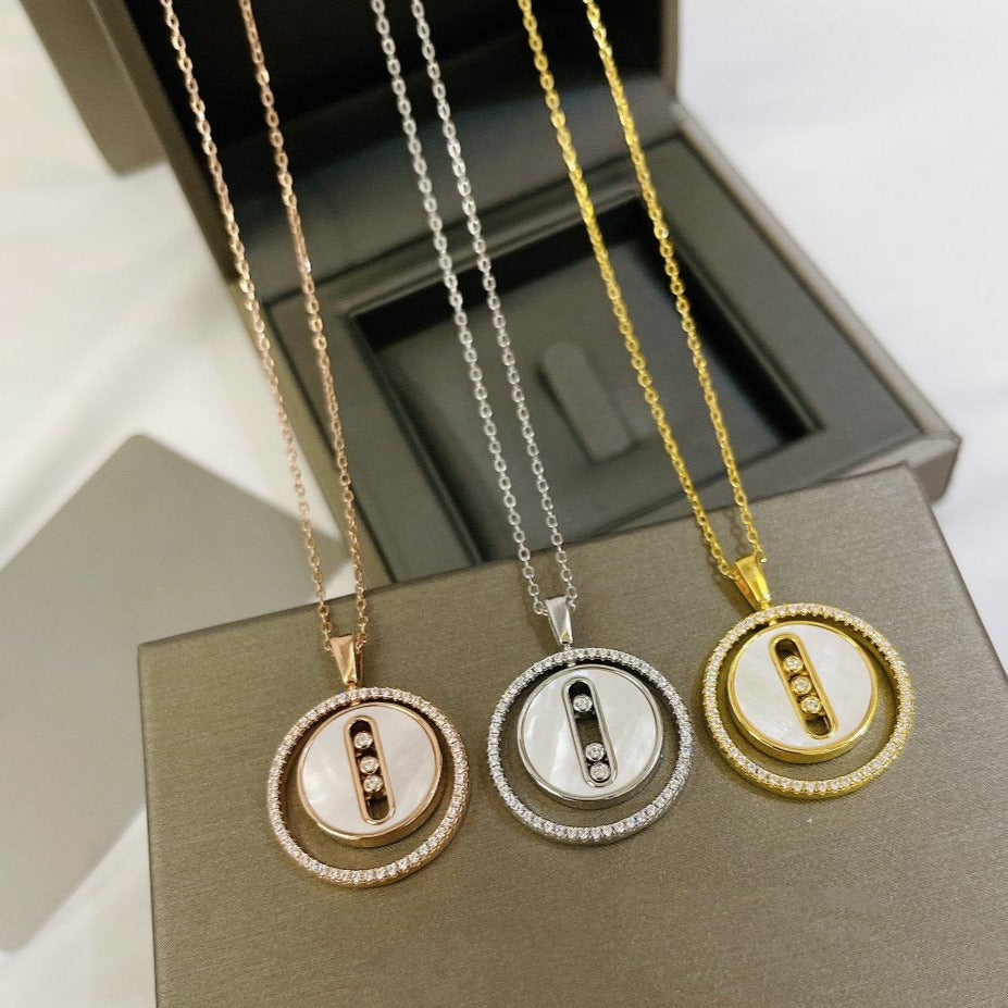 [Aura ] COLLIER NACRE BLANCHE DIAMOND