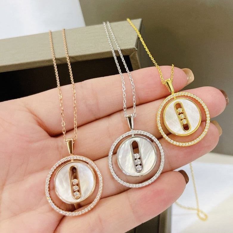 [Aura ] COLLIER NACRE BLANCHE DIAMOND