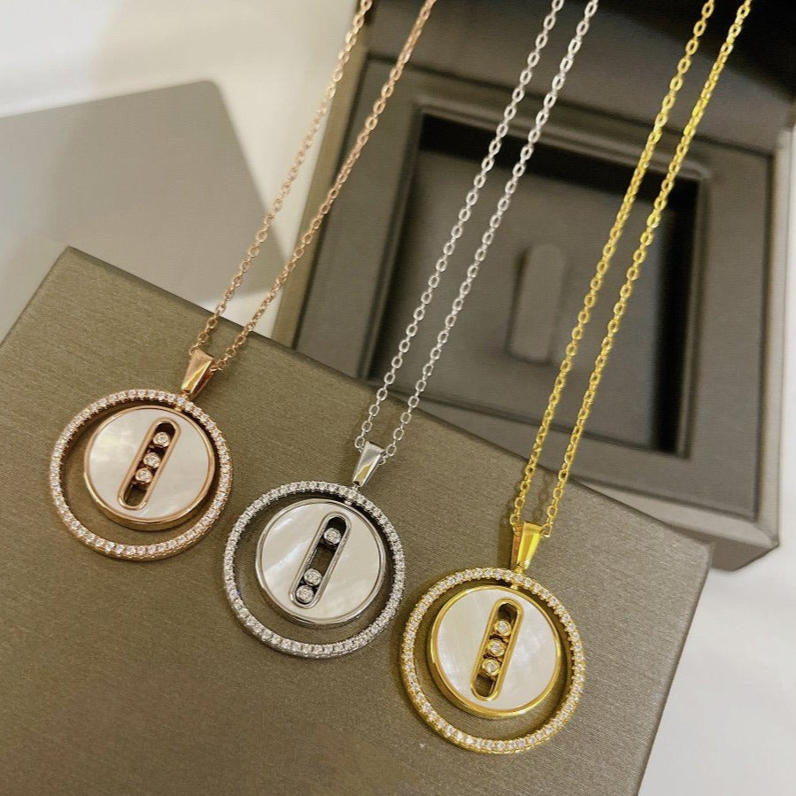 [Aura ]  MOVE MM NACRE BLANCHE DIAMOND NECKLACE