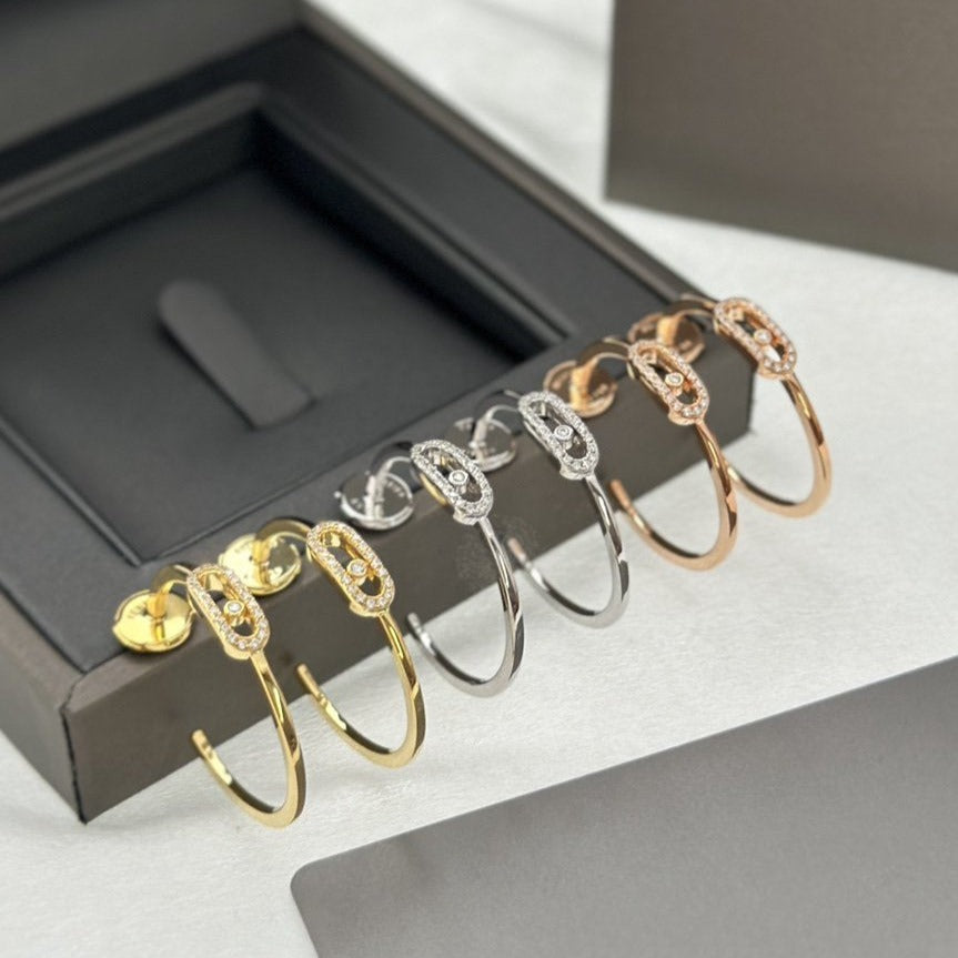 [Aura ] CREOLES MOVE UNO PM DIAMOND EARRINGS