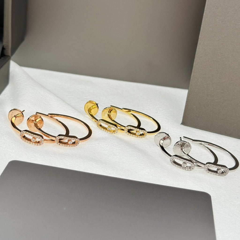 [Aura ] CREOLES MOVE UNO PM DIAMOND EARRINGS