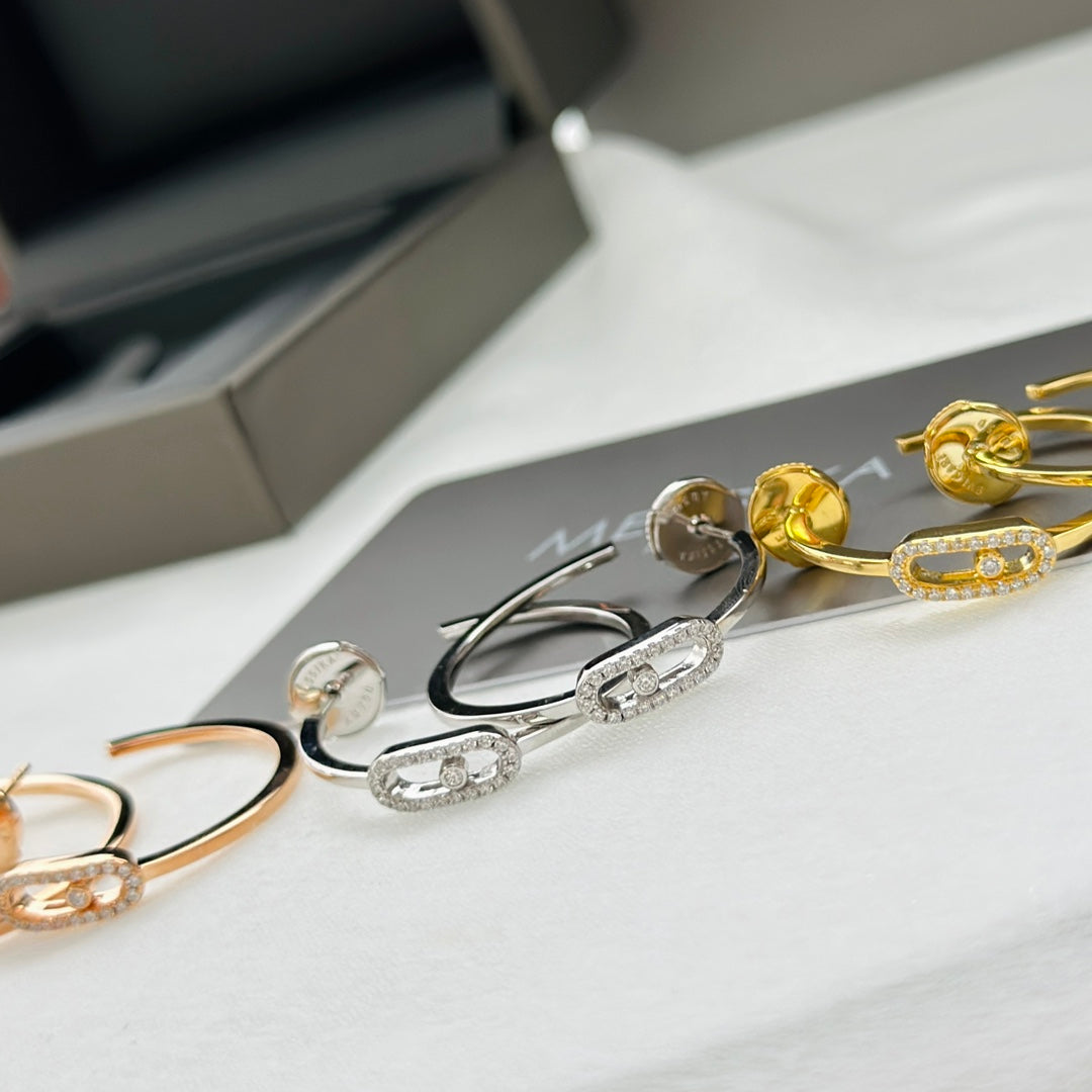 [Aura ] CREOLES MOVE UNO PM DIAMOND EARRINGS