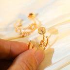 [Aura ] CREOLES MY TWIN 2 RANGS SILVER DIAMOND EARRINGS